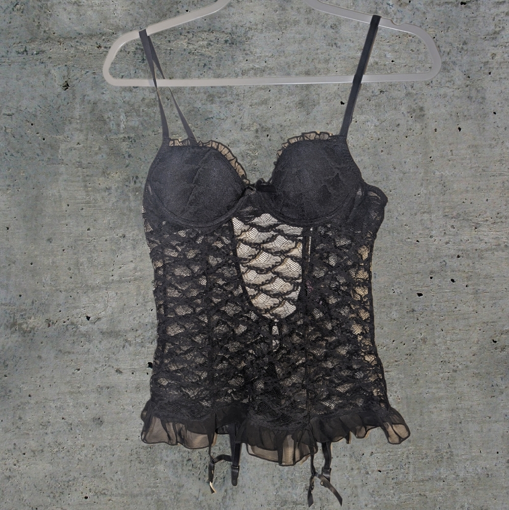 Vintage Black Lace Lingerie Top